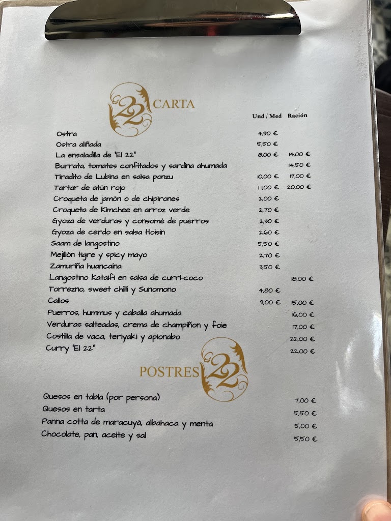 El 22 — Carta