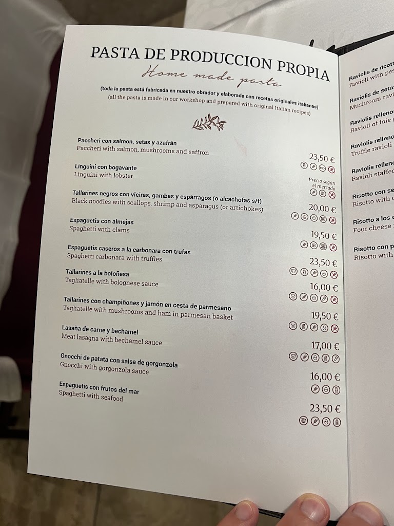 Da Paolo Restaurant Pizzeria — Carta
