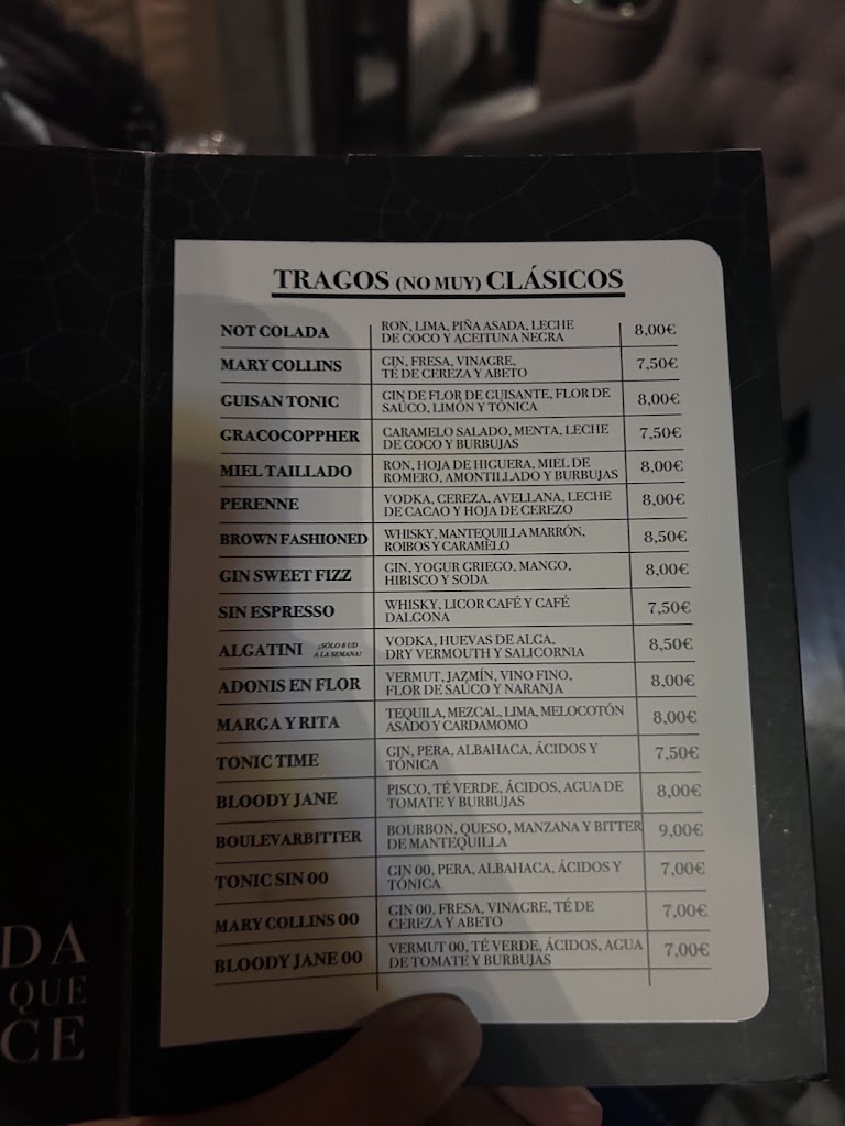 The Black Bar — Carta