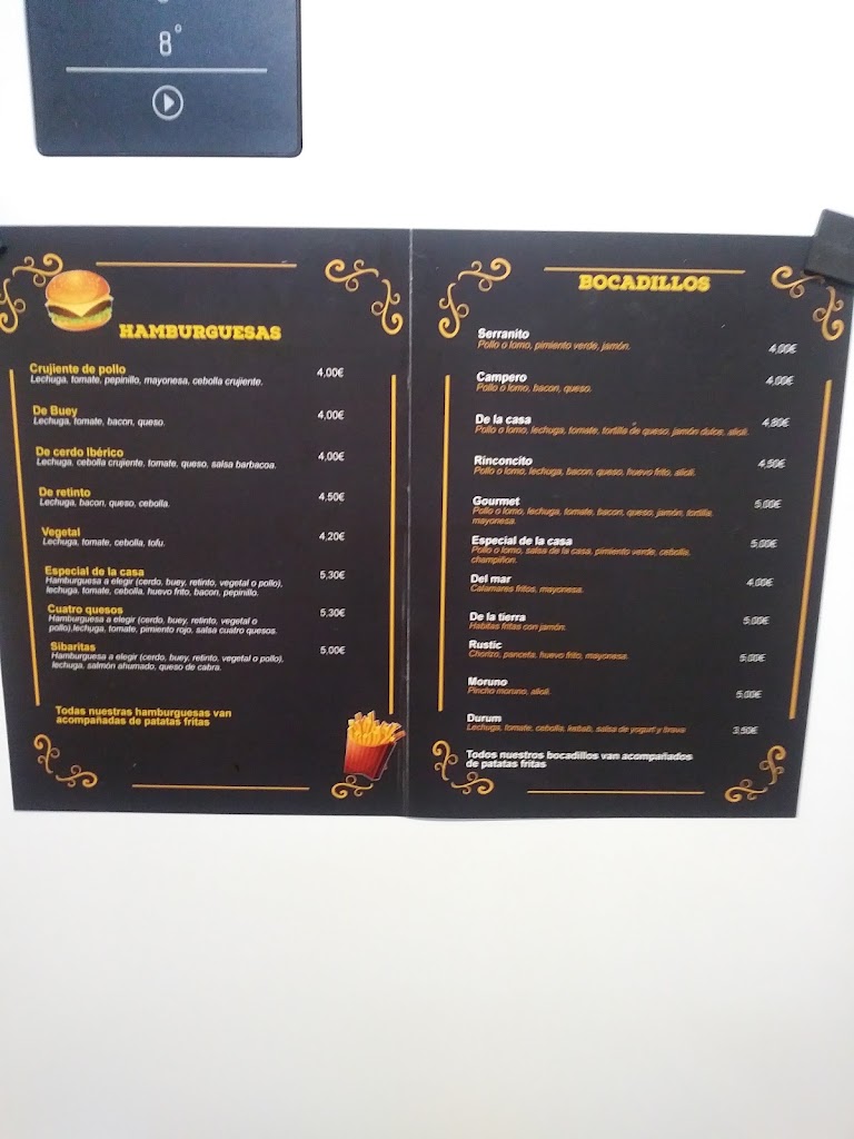 El Rincon de la Tapa — Carta