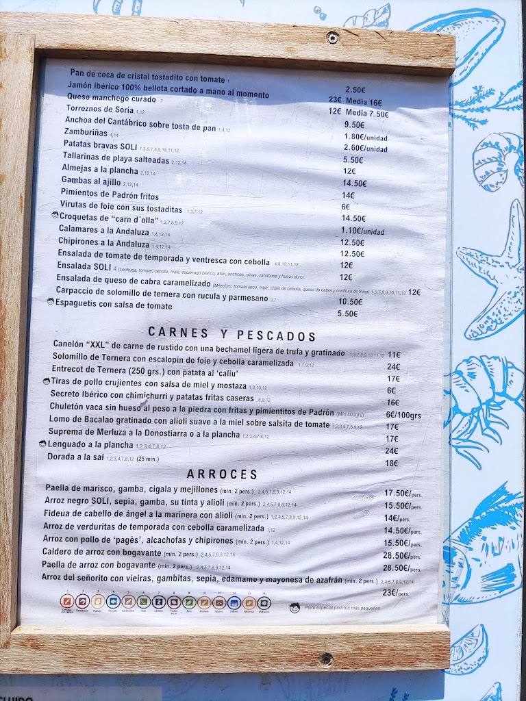Restaurante Soli — Carta