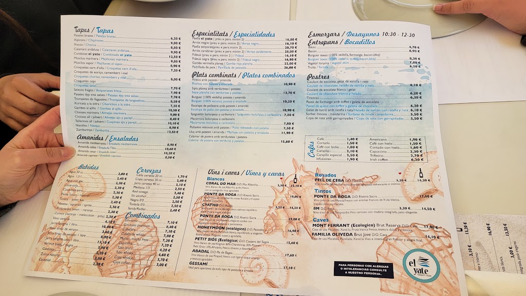 El Yate — Carta