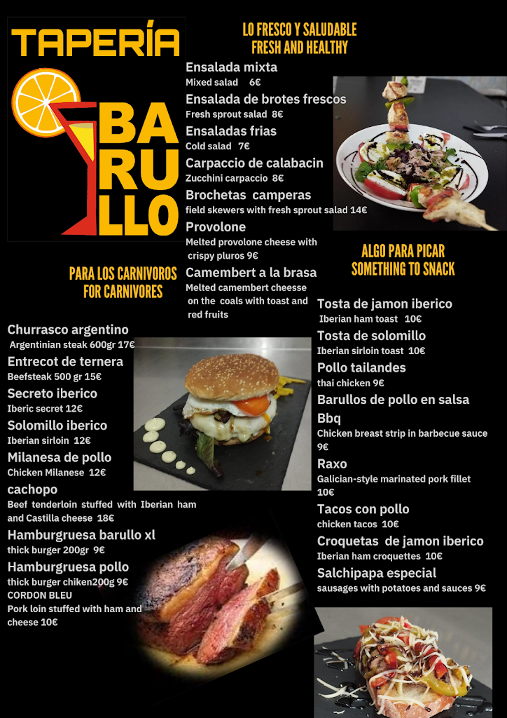 Bar Barullo Taperia — Carta