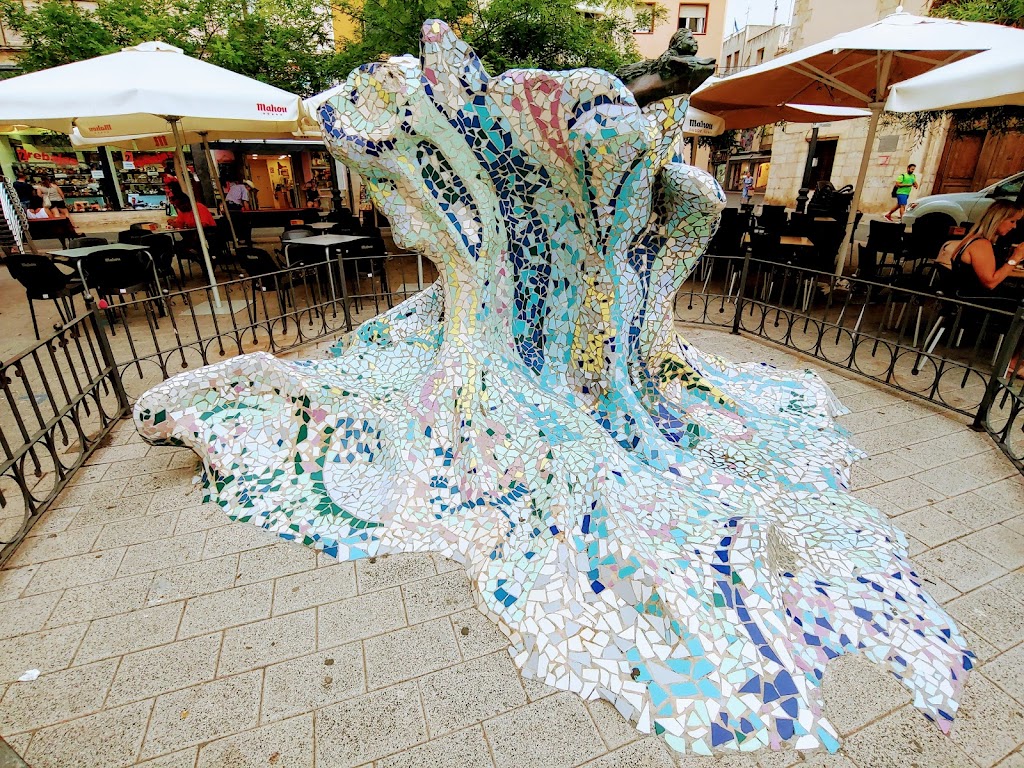 Escultura de ceramica placa de Sant Agusti