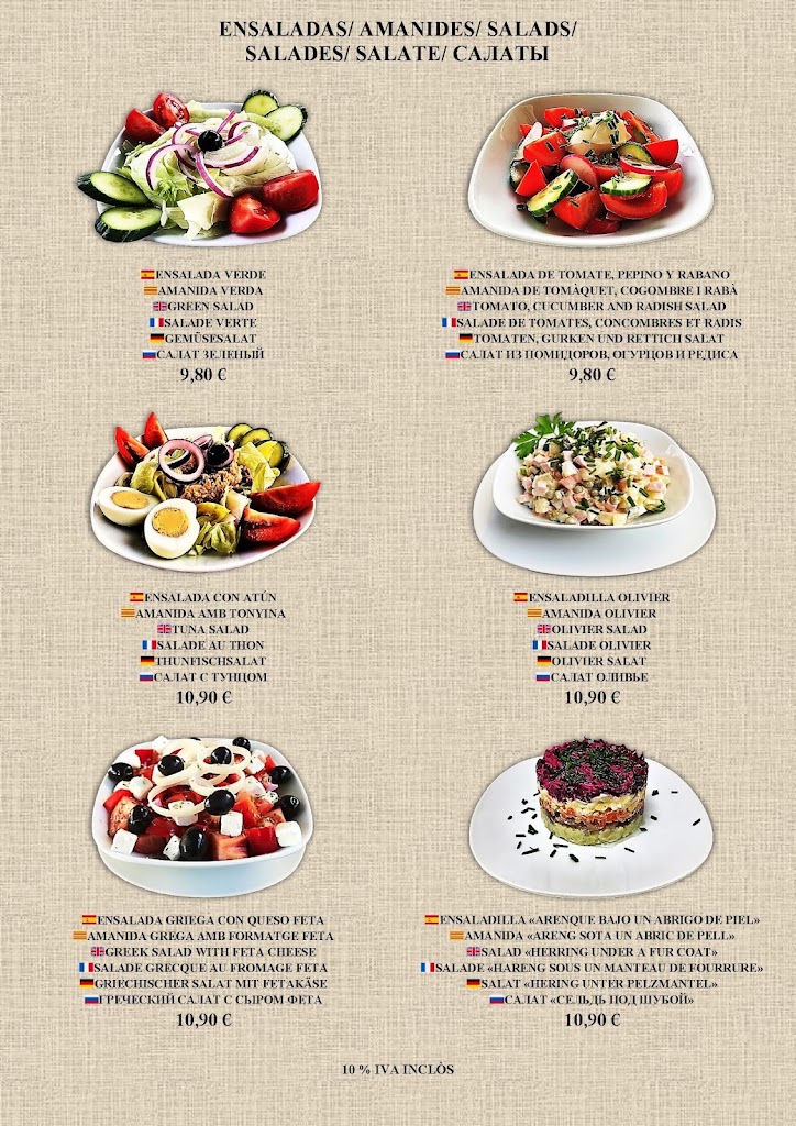 Bar-Restaurant Promenade — Carta