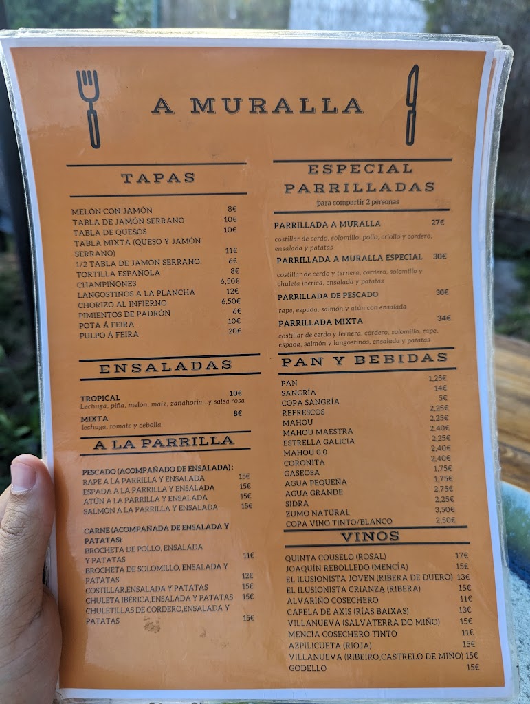 Parrillada-Taperia A Muralla — Carta