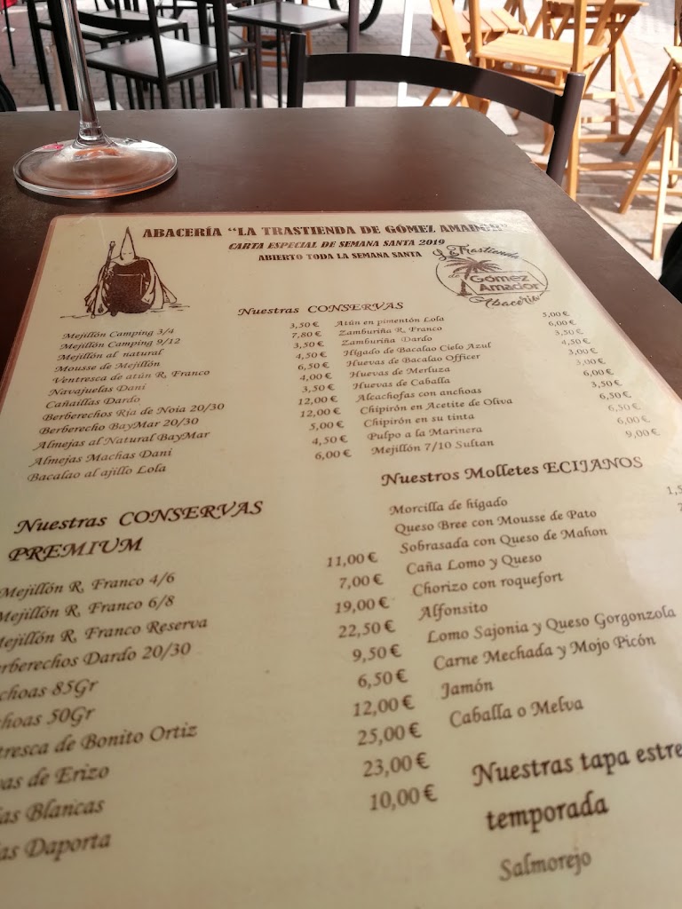 La Trastienda Abaceria — Carta