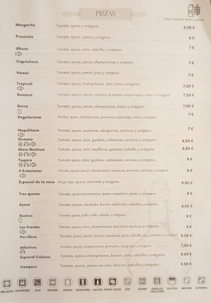 Tasca El Escondite — Carta