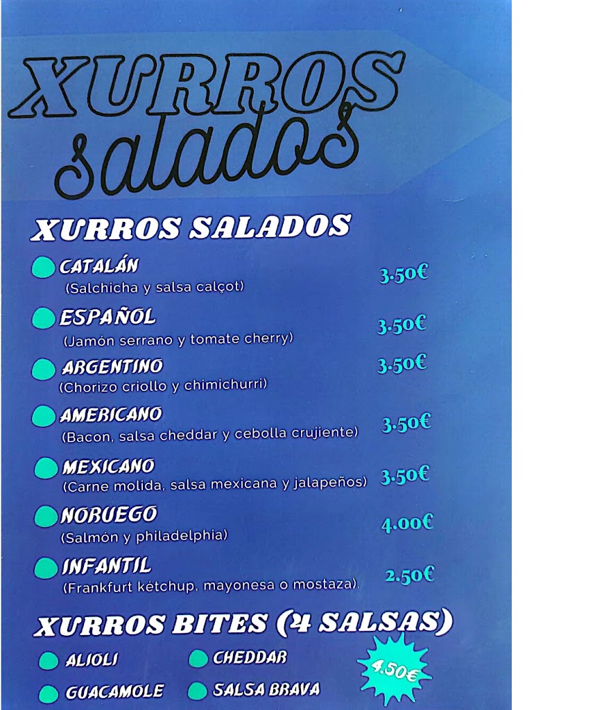 Sucres Xurreria — Carta