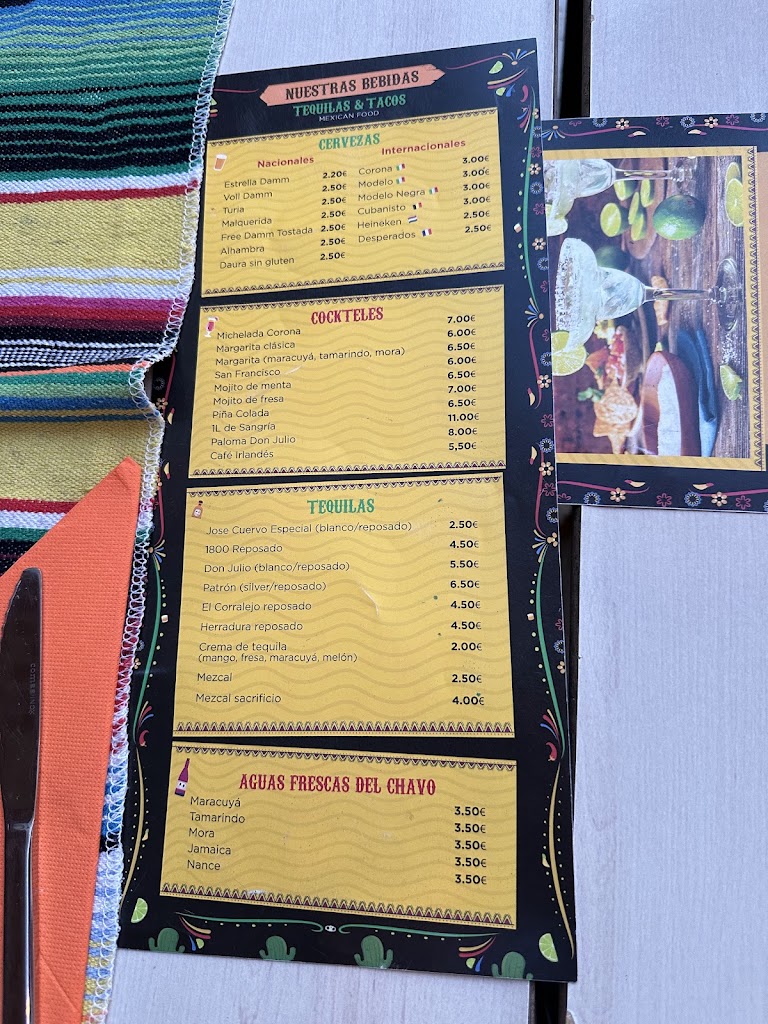 Tequilas & Tacos — Carta