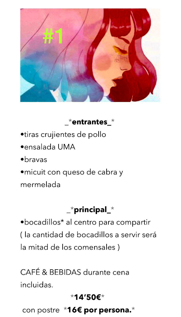 Bar El Musical — Carta