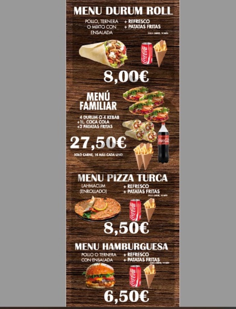 Tarifa Doner Kebab — Del propietario