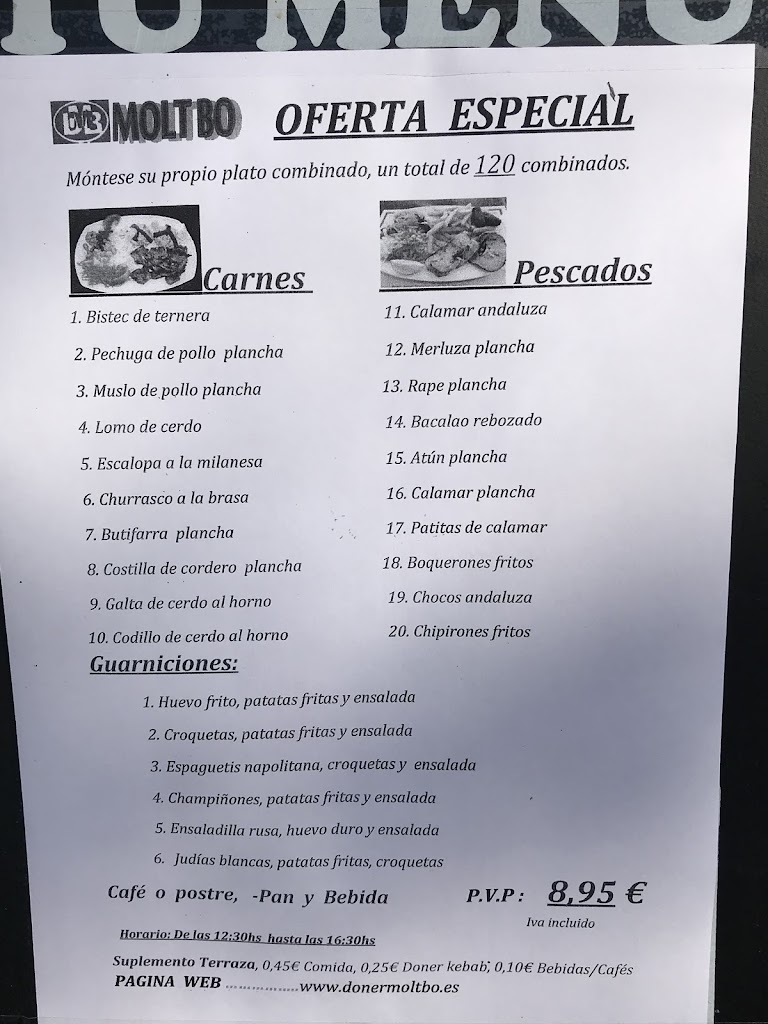 Bar-Restaurante DONER MOLT BO — Carta
