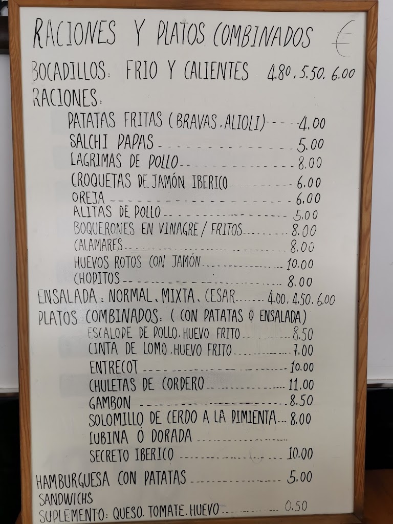Restaurante Marvi — Carta