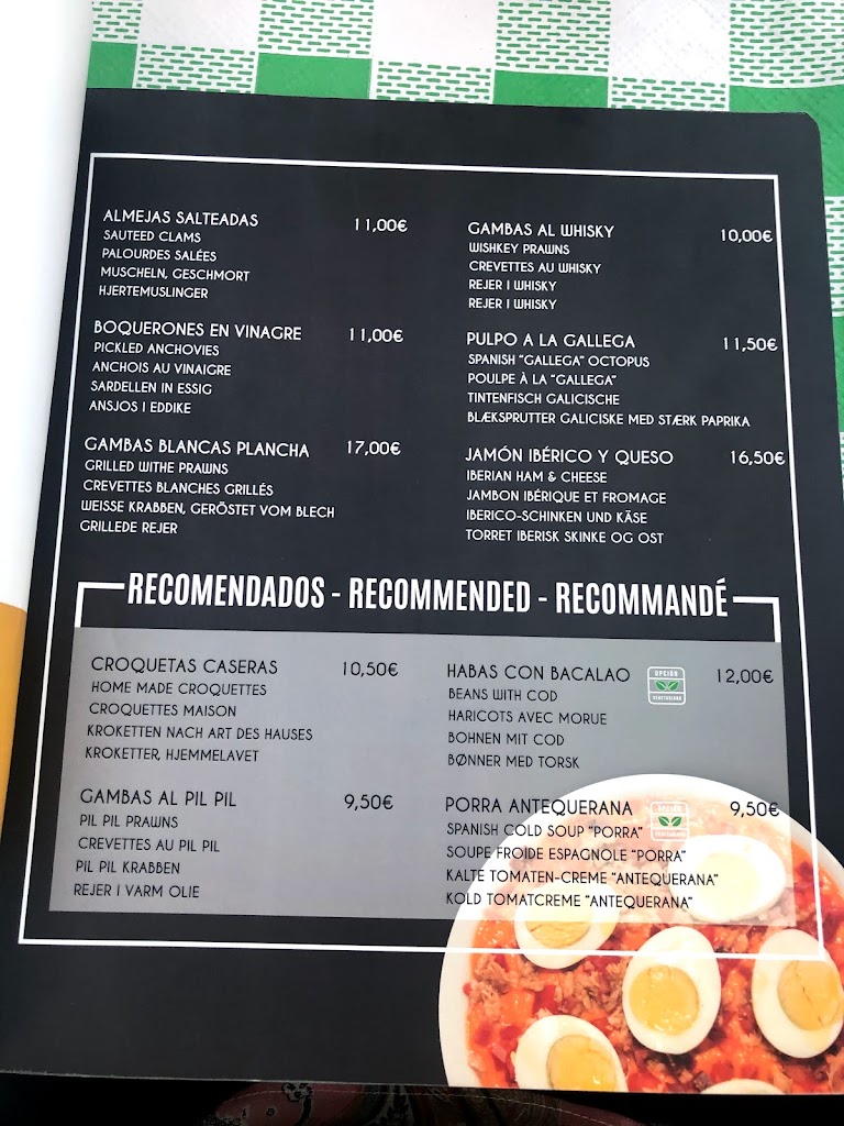 Bar Restaurante Eclipse — Carta