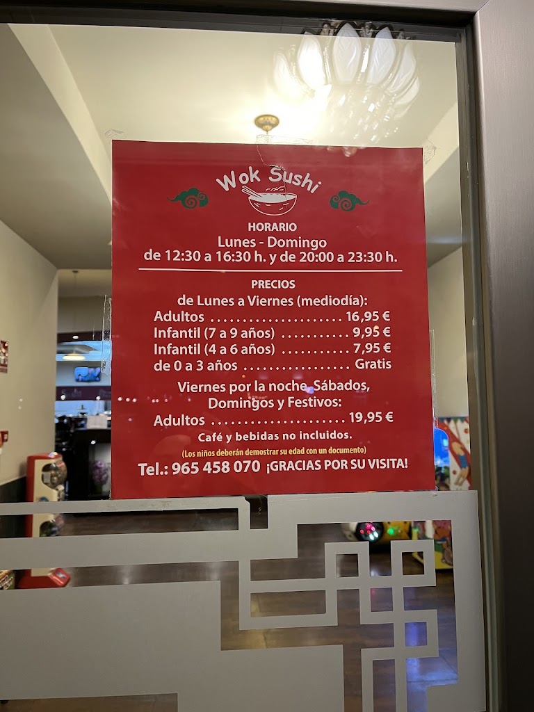 Restaurante WokSushi Elx — Carta