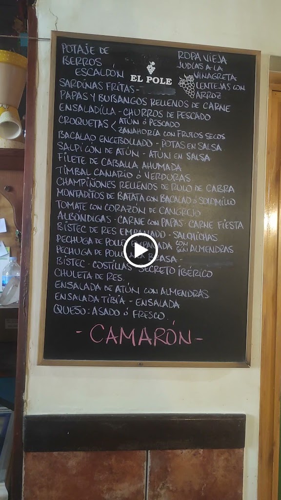 Restaurante El Pole — Carta