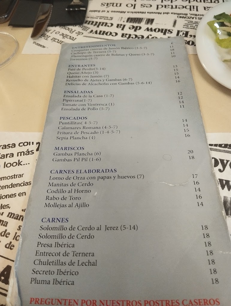 Casa Luis — Carta