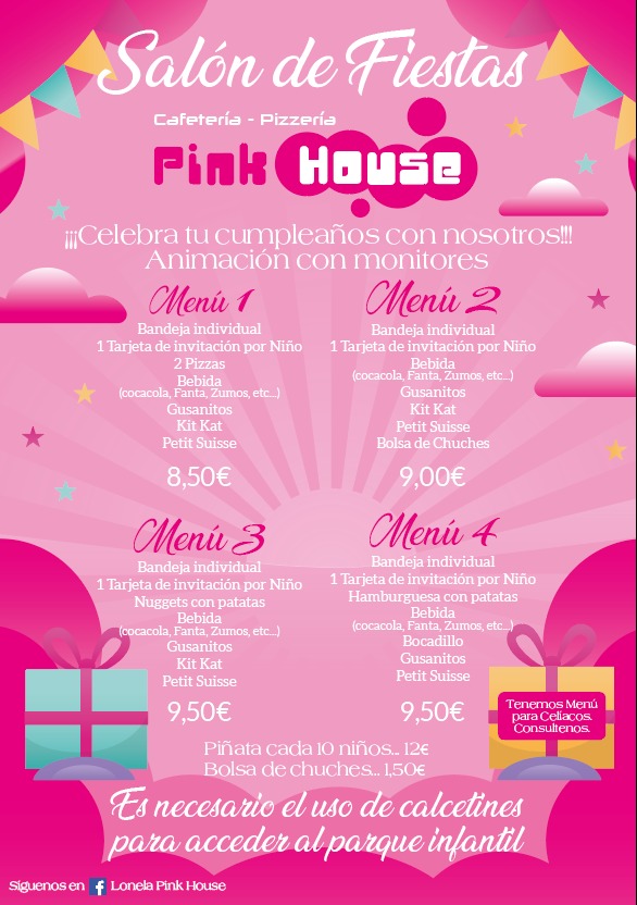 CAFETERIA PIZZERIA PINK HOUSE — Carta