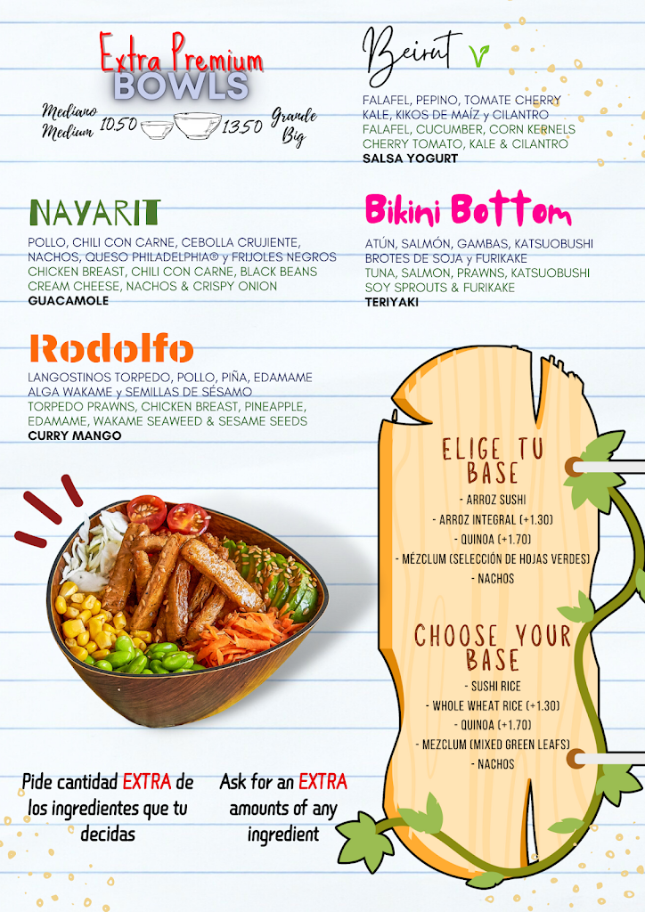 Moana Poke Bar (Lomas de Cabo Roig) — Carta