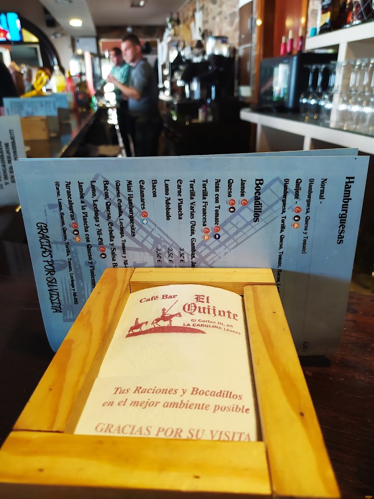 Cafe-Bar "El Quijote" — Carta