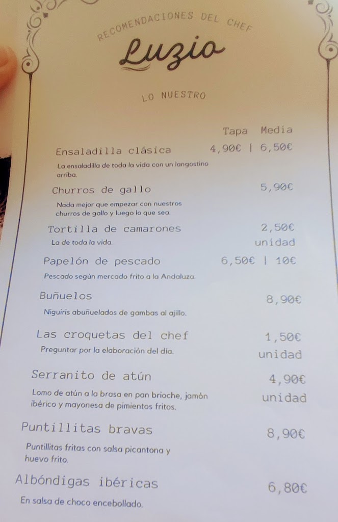 Taberna Marinera — Carta