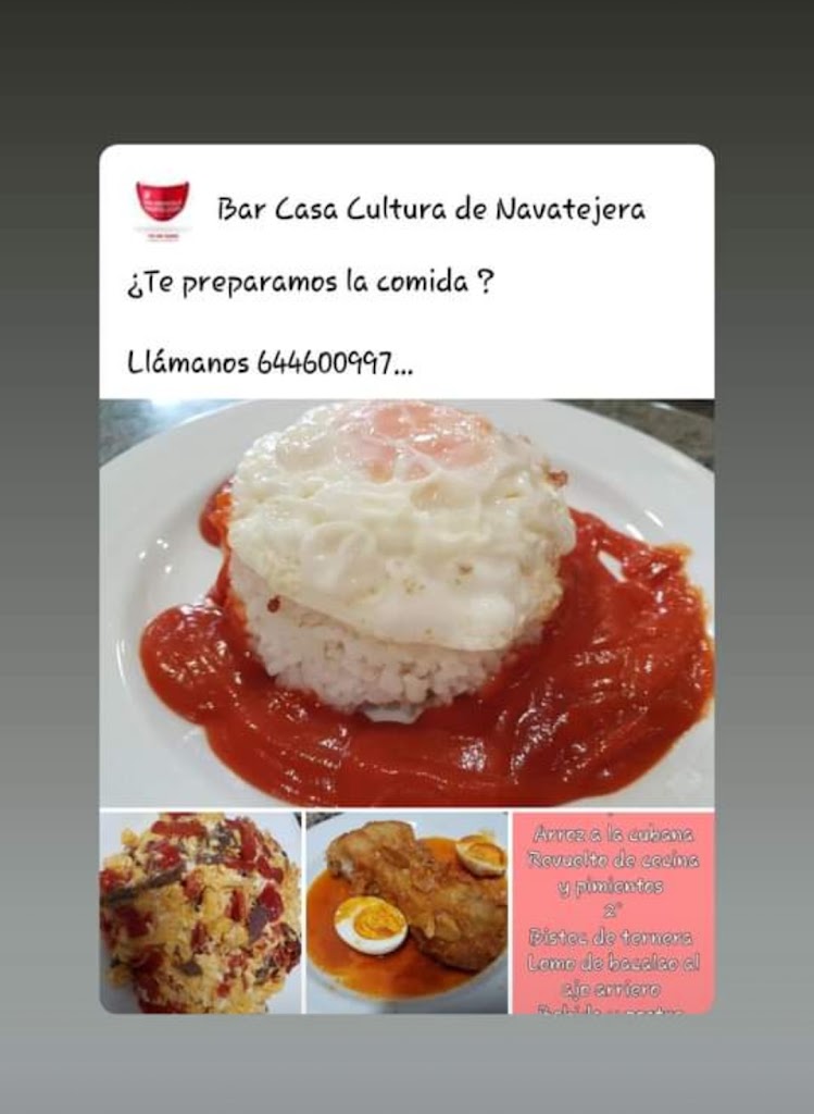 Cafeteria Bar Casa de Cultura Navatejera — Carta