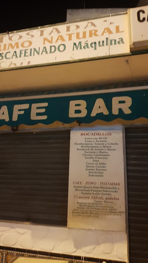 Cafe Bar Zahora — Carta