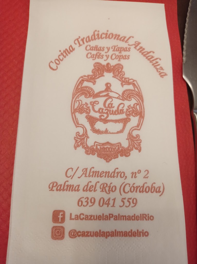 Bar La Cazuela Palma del Rio — Carta