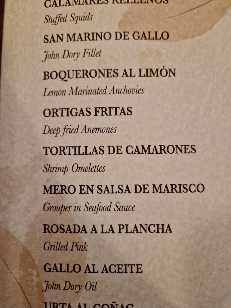 Restaurante Cortijo Guadacorte — Carta
