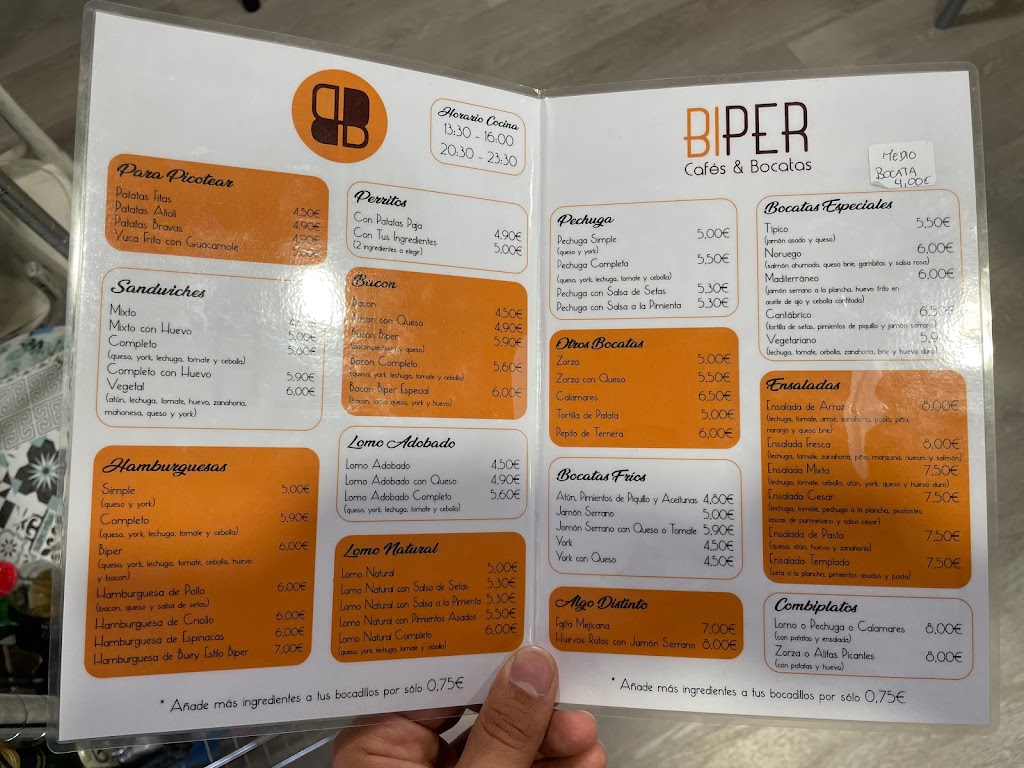 Biper Tui — Carta