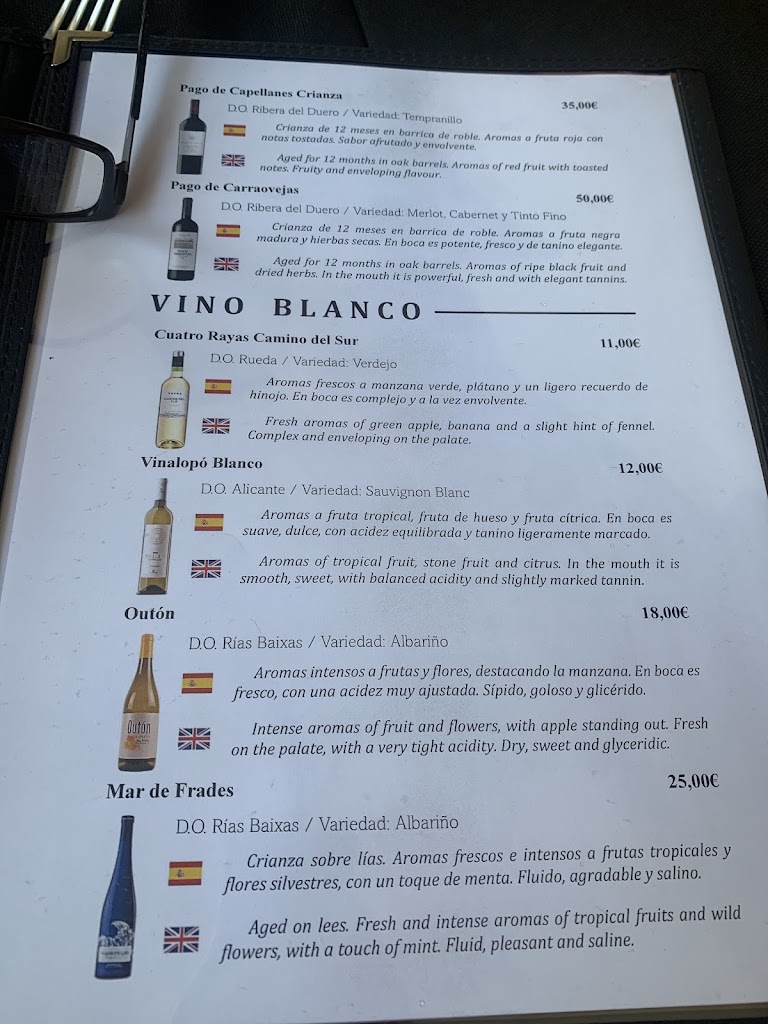 Restaurante Bar Casa Manu Alfaz — Carta