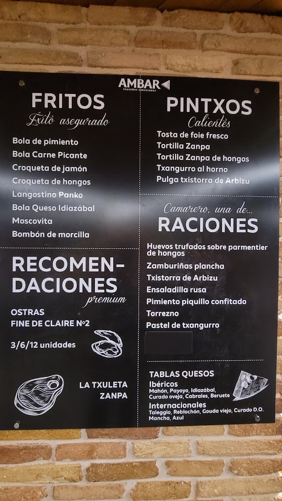 Bar Restaurante - ZANPA — Carta