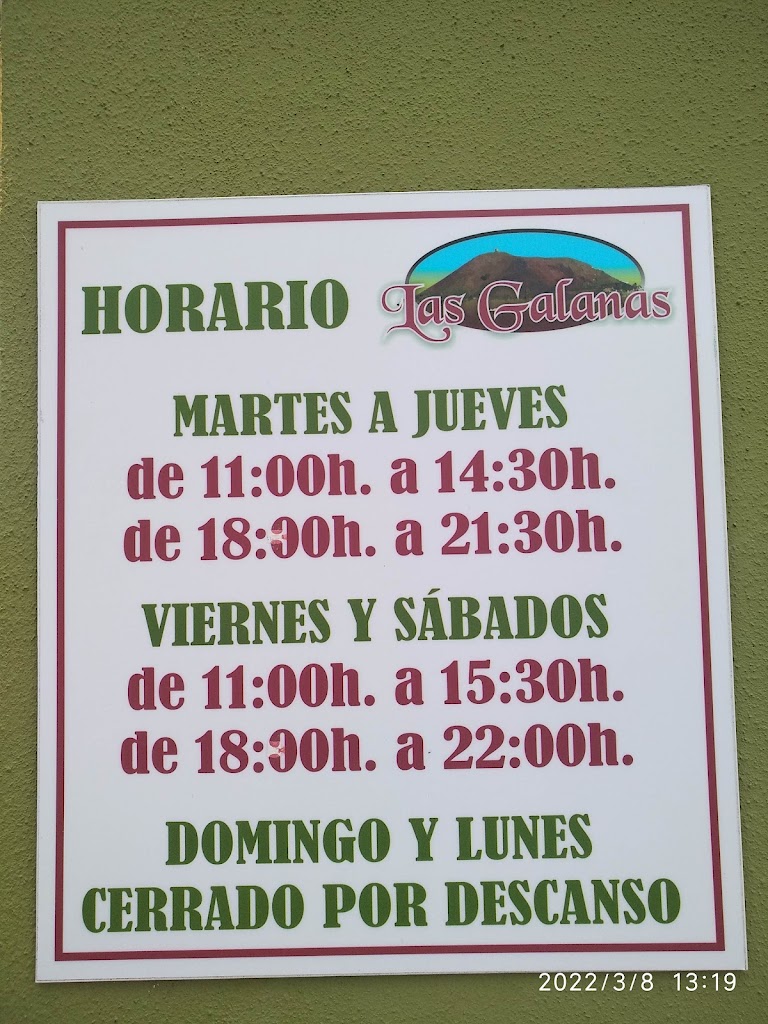 Guachinche Las Galanas — Carta
