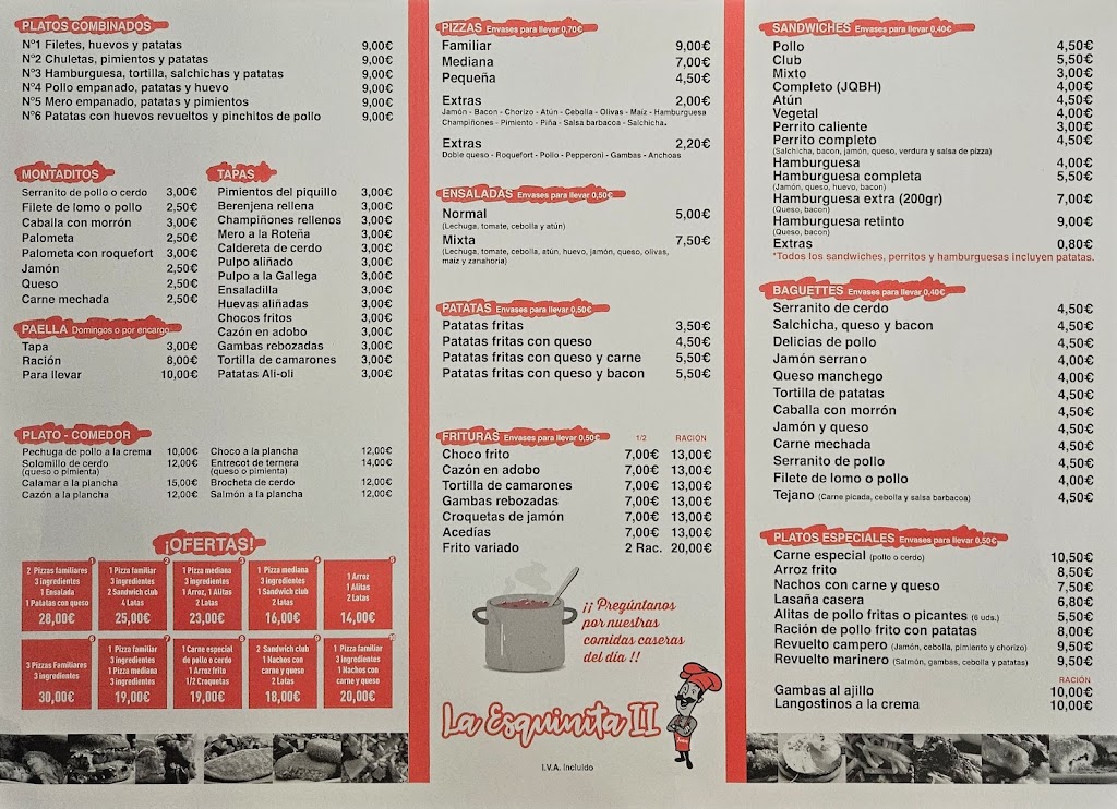 Restaurante La Esquinita 2 — Carta