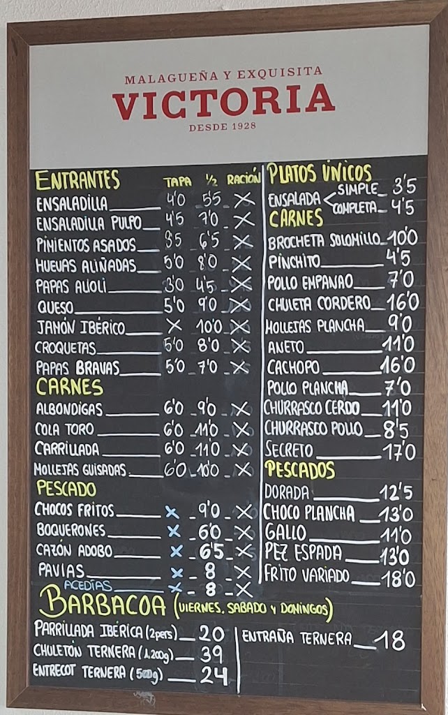 Bar La Teja — Carta
