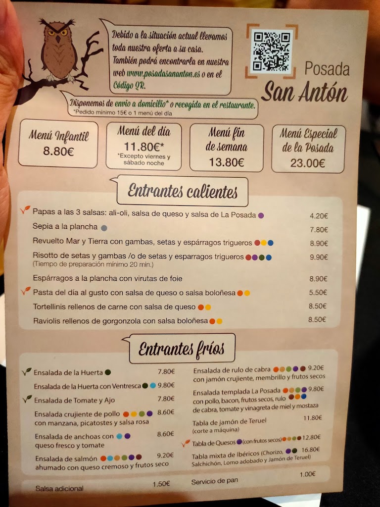 Posada San Anton — Carta