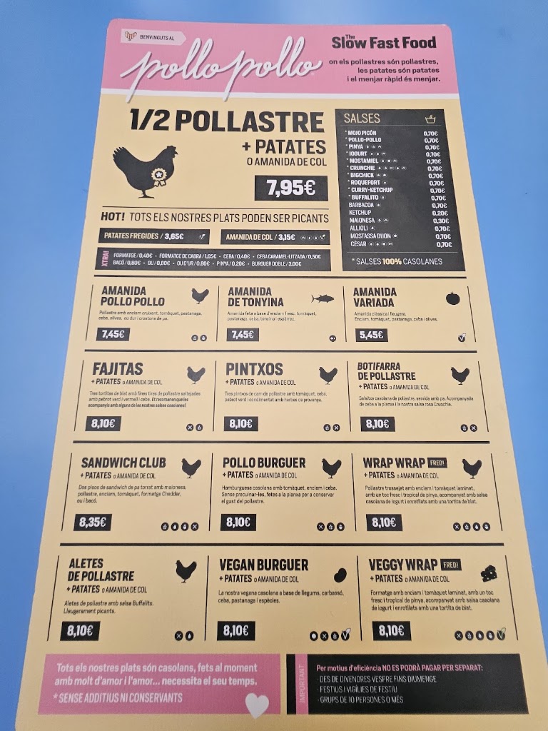 Pollo Pollo Figueres — Carta