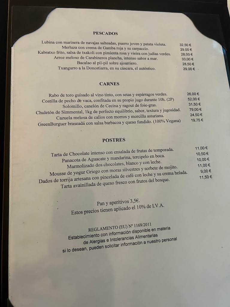 El Cielo de Urrechu — Carta
