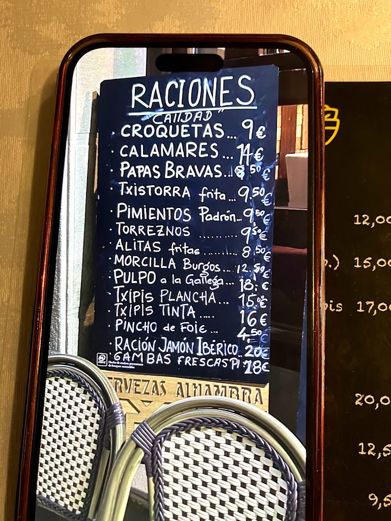 Restaurante Joe — Carta