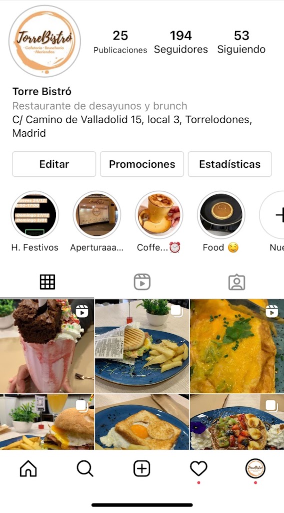 Torre Bistro — Carta