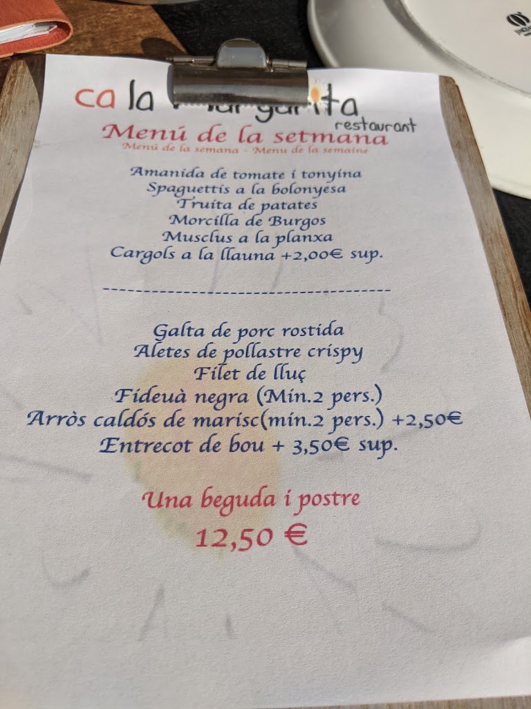 Ca la Margarita — Carta