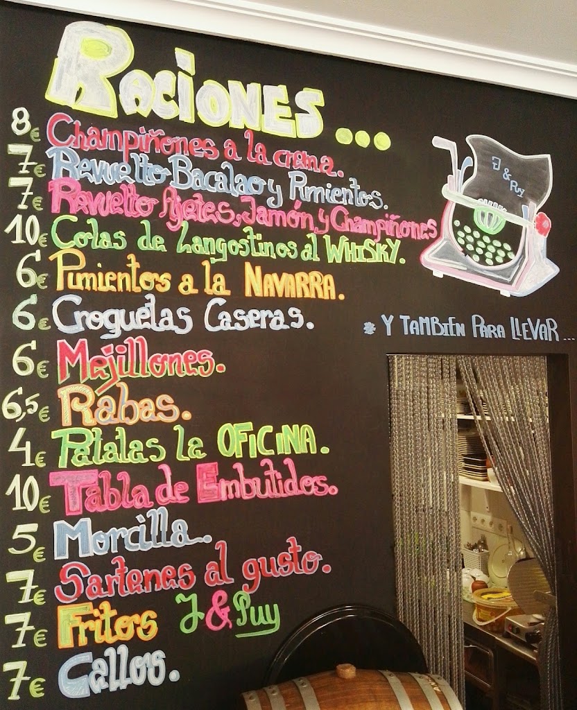 Cafe Bar La Oficina J&Puy — Carta