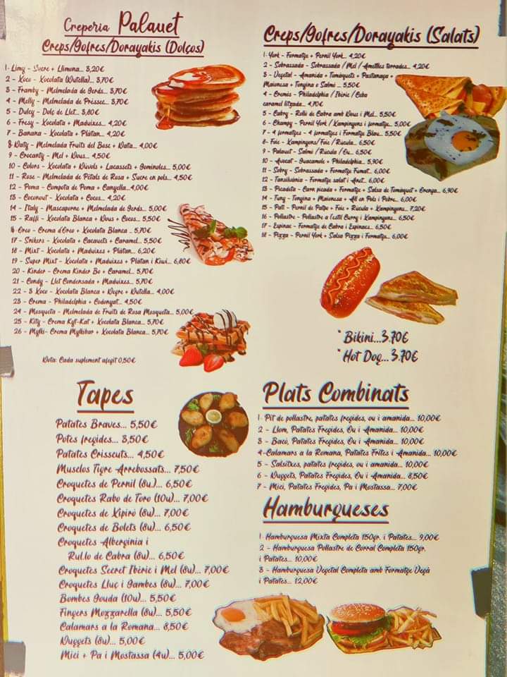 Creperia palauet — Carta