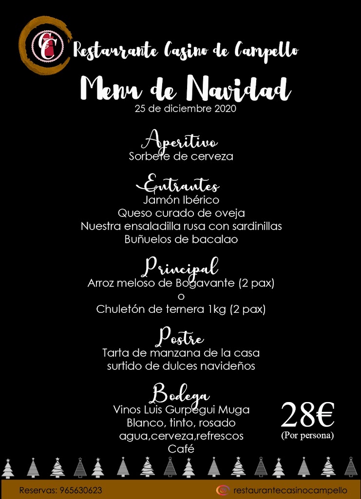 Restaurante Casino Campello — Carta