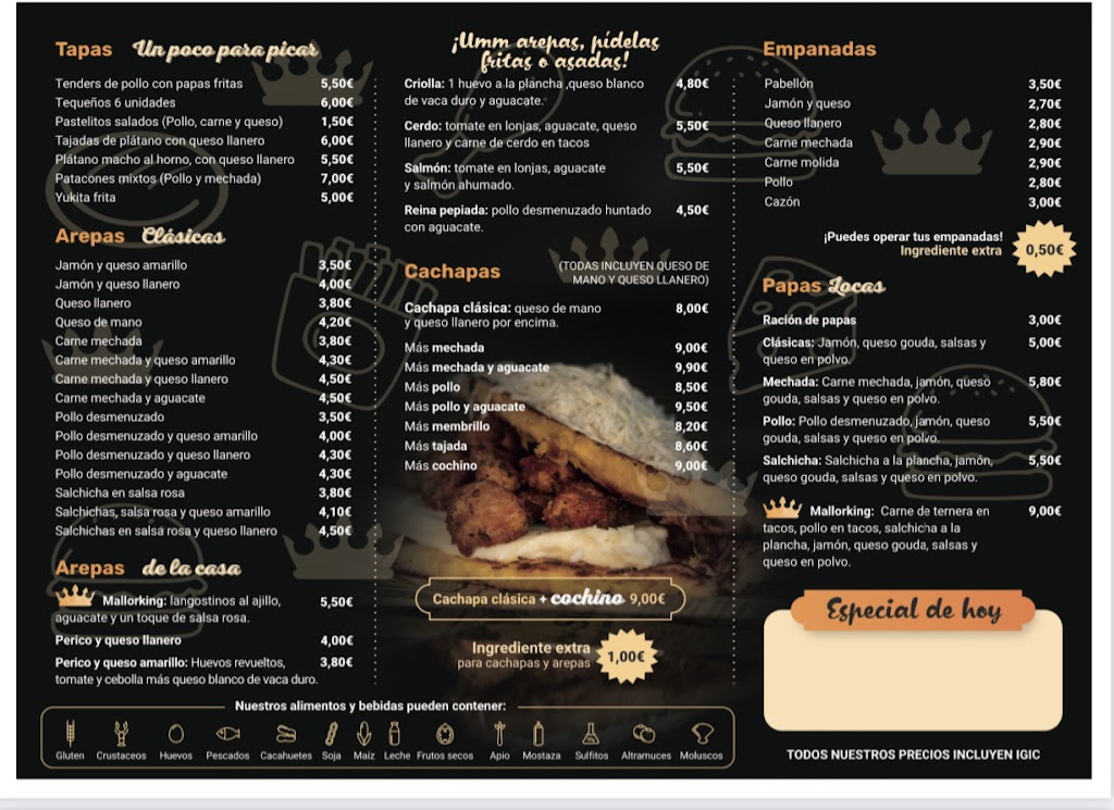 Cafeteria Mallorking — Carta