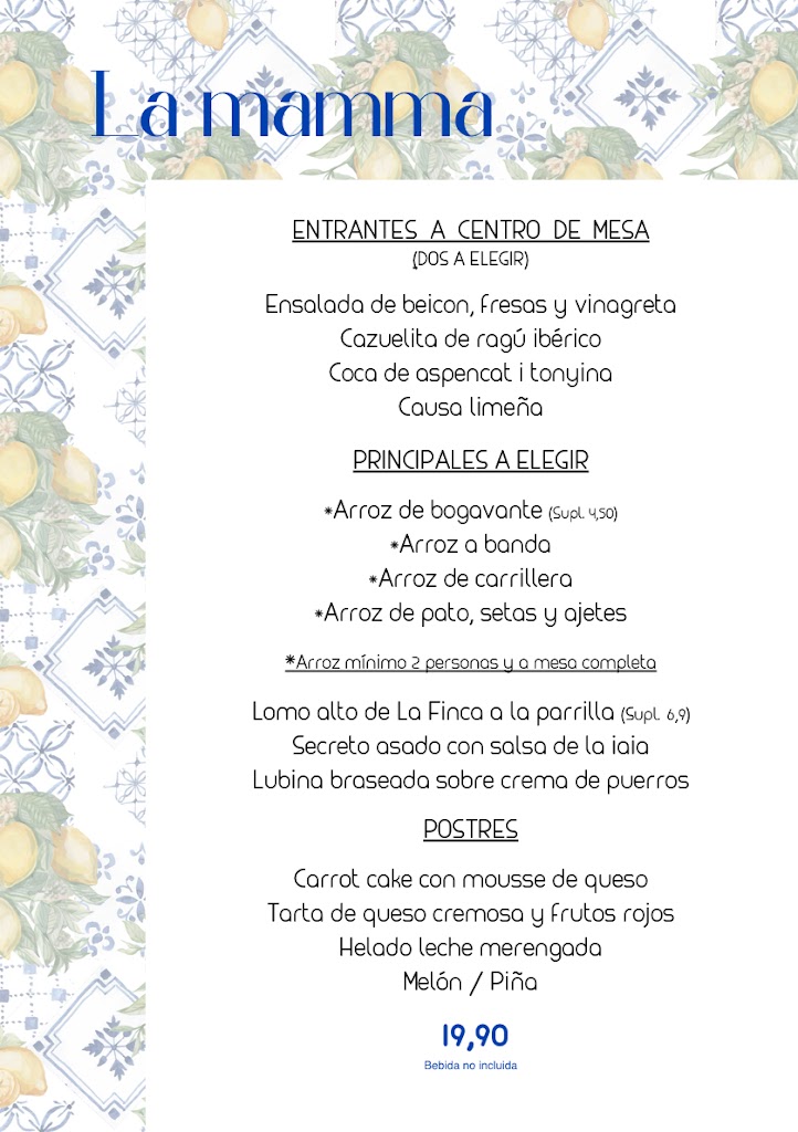 La Mia Mamma Alzira — Carta