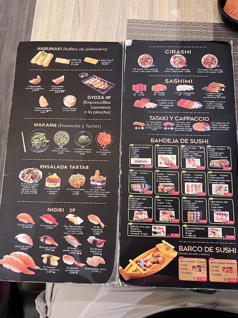 Restaurante Tokyo Sushi Vitoria — Carta