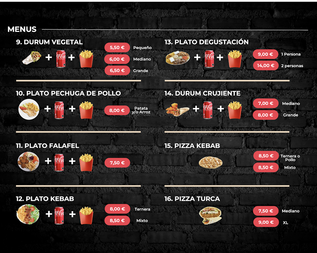 KEBAB KING CARAVACA — Carta
