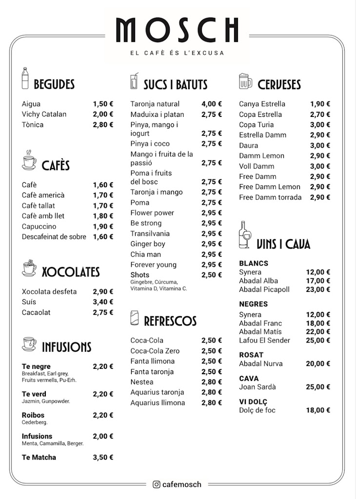 CAFE MOSCH — Carta